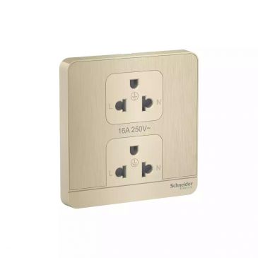 AvatarOn, socket-outlet, 16A, 2 x 2P, universal, Metal Gold Hairline